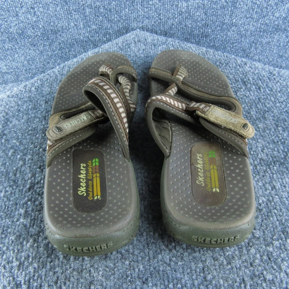 Skechers Women's Outdoor‎ Lifestyle Flip Flop Brown Synthetic Size 8M Used 2025